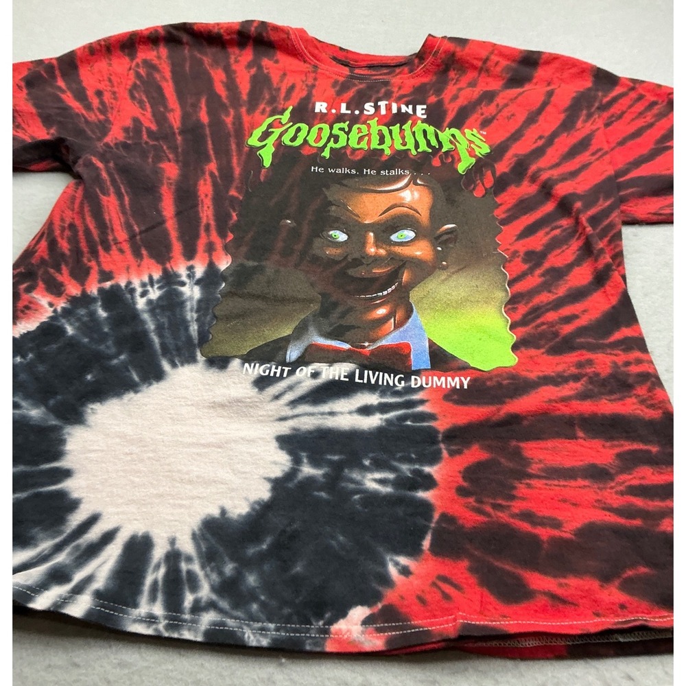 Goosebumps Night of the Living Dummy Slappy Tie Dye Shirt Size Large Horror Tee